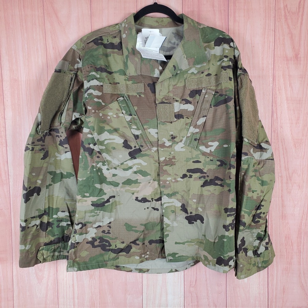 Army Combat Uniform Shirt Sz XL (Tagged‎ Medium)  Green Camouflage Long Sleeve
